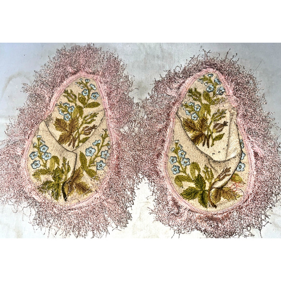Other - Antique Embroidered Fringed Embroidered Victorian Dress Pockets